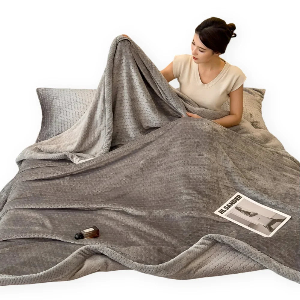 Fleece Blanket | Ultra-Soft Thick Polyester Jacquard | 120x200–200x230 cm