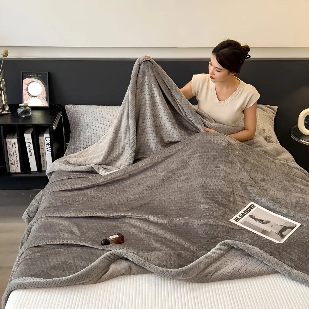 Fleece Blanket | Ultra-Soft Thick Polyester Jacquard | 120x200–200x230 cm