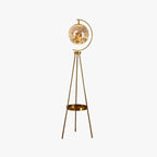 Floor Lamp | Glass Globe & Metal Tripod | Warm Light