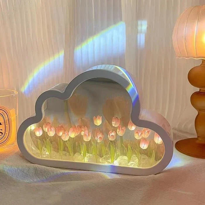 Floor Lamp | Mirror & Adjustable Mood Light | USB & Battery Operated