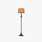 Floor Lamp | Resin & Fabric Dumpling Shade | Earthy Brown