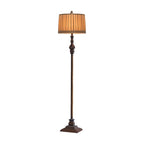 Floor Lamp | Resin & Fabric Dumpling Shade | Earthy Brown