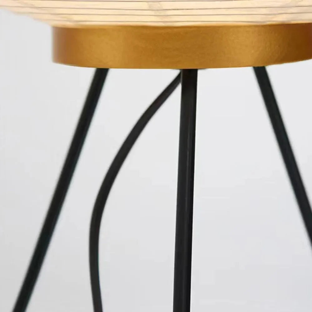 Floor Lamp | Rice Paper Shade & Metal Tripod | LED Bulb Included