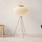 Floor Lamp | Rice Paper Shade & Metal Tripod | LED Bulb Included