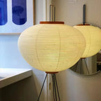 Floor Lamp | Rice Paper Shade & Metal Tripod | LED Bulb Included