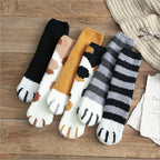 Floor Socks | Plush Fleece & Cat Paw Design