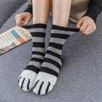 Floor Socks | Plush Fleece & Cat Paw Design