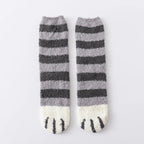 Floor Socks | Plush Fleece & Cat Paw Design