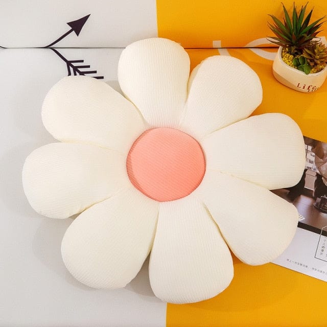 Flower-Shaped Cushion | Plush Cotton-Filled & Machine-Washable Cover | 38 x 38 x 6 cm