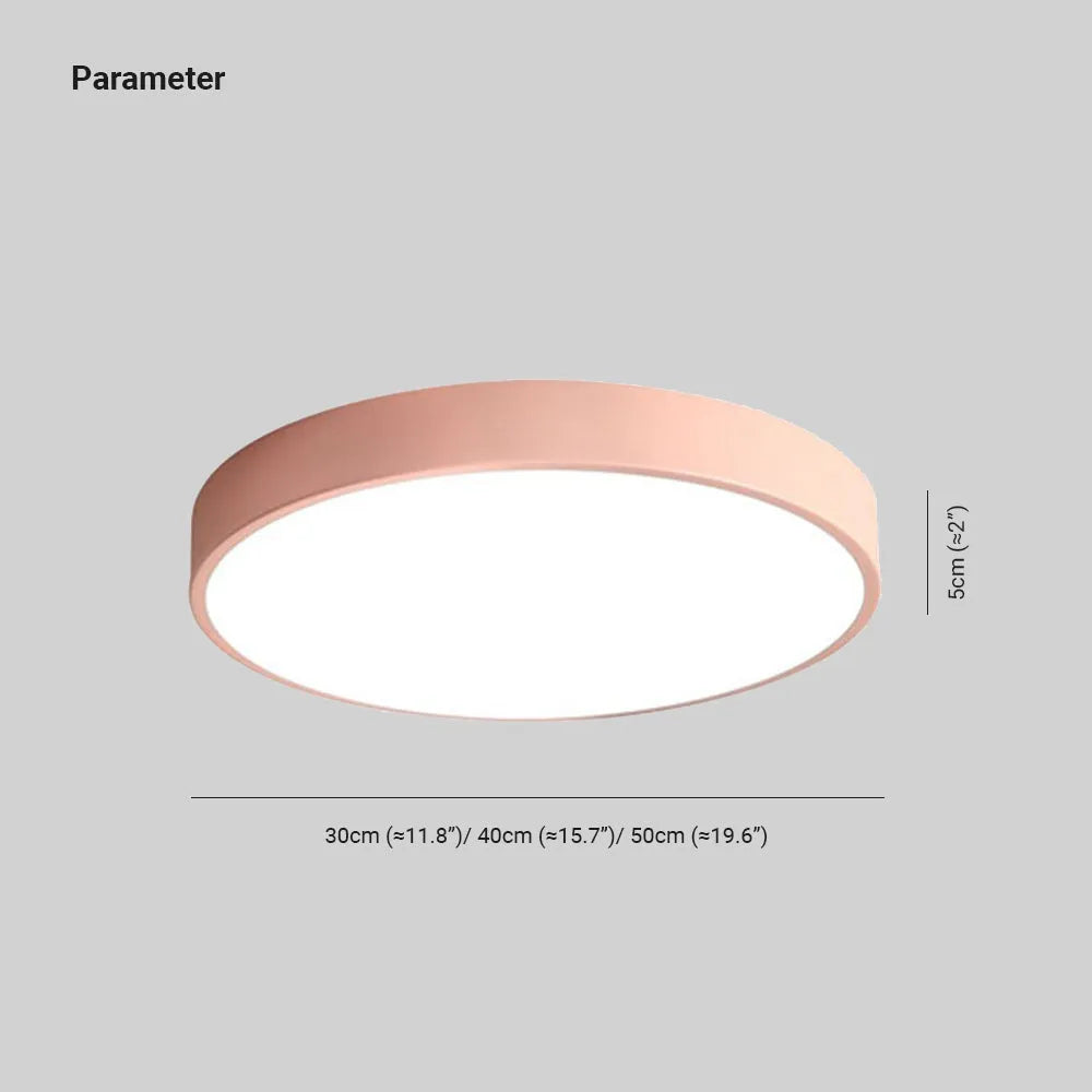 Flush Mount Ceiling Light | Round Dimmable LED Metal & Acrylic