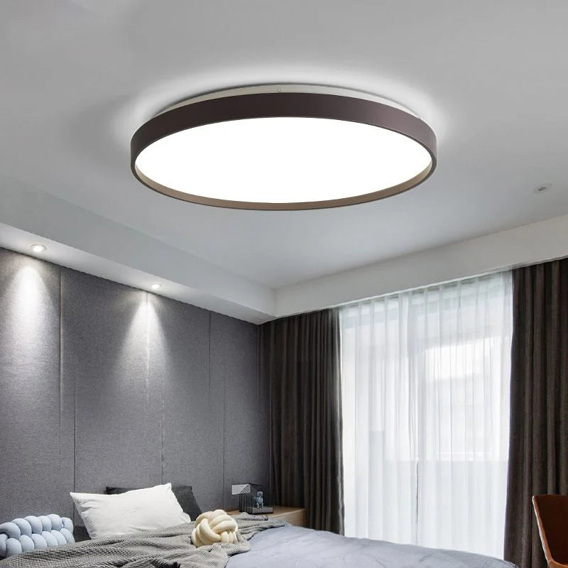 Flush Mount Ceiling Light | Round Dimmable LED Metal & Acrylic