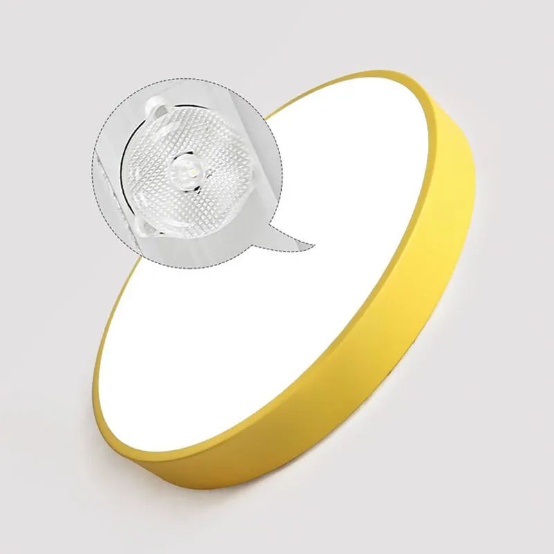 Flush Mount Ceiling Light | Round Dimmable LED Metal & Acrylic