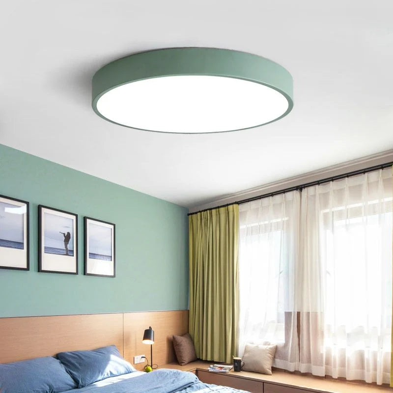 Flush Mount Ceiling Light | Round Dimmable LED Metal & Acrylic