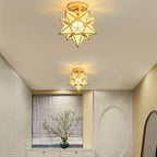 Flush Mount Ceiling Light | Star-Shaped Metal & PVC | Gold Or Black