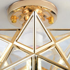 Flush Mount Ceiling Light | Star-Shaped Metal & PVC | Gold Or Black