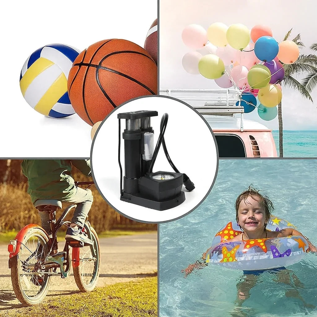 Foot Pump | Foldable & Hands-Free With Integrated Gauge | Up To 160 PSI