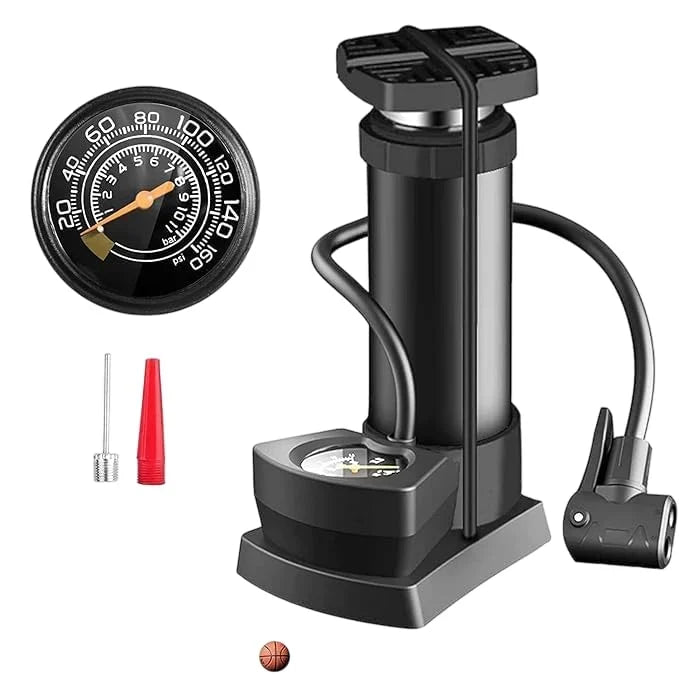 Foot Pump | Foldable & Hands-Free With Integrated Gauge | Up To 160 PSI