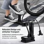 Foot Pump | Foldable & Hands-Free With Integrated Gauge | Up To 160 PSI