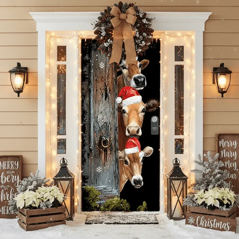 Front Door Cover | Weather-Resistant Polyester & Residue-Free Mounting | 90 x 200 cm