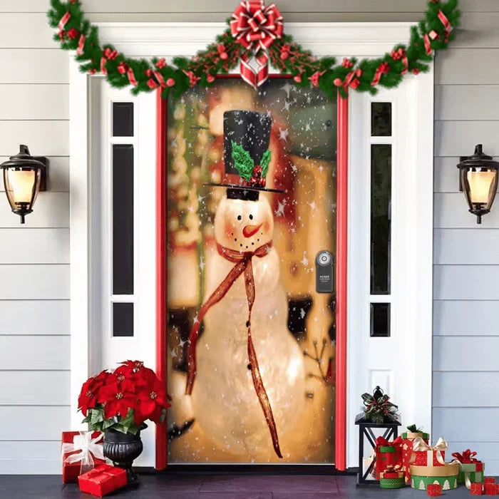 Front Door Cover | Weather-Resistant Polyester & Residue-Free Mounting | 90 x 200 cm