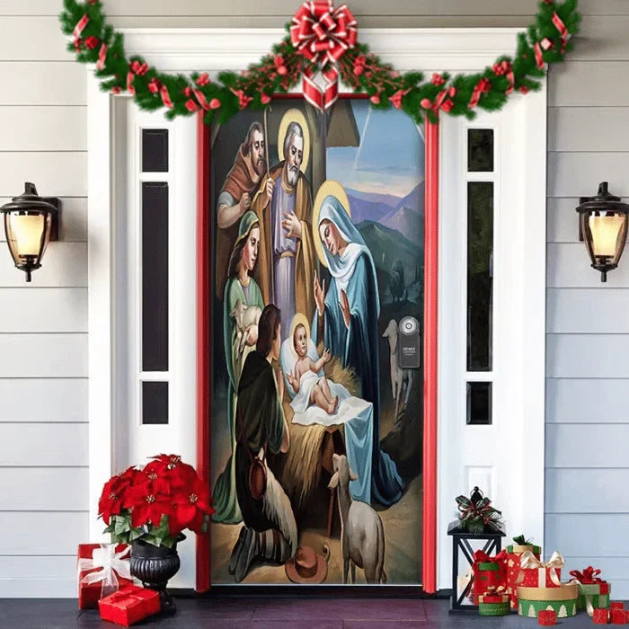 Front Door Cover | Weather-Resistant Polyester & Residue-Free Mounting | 90 x 200 cm