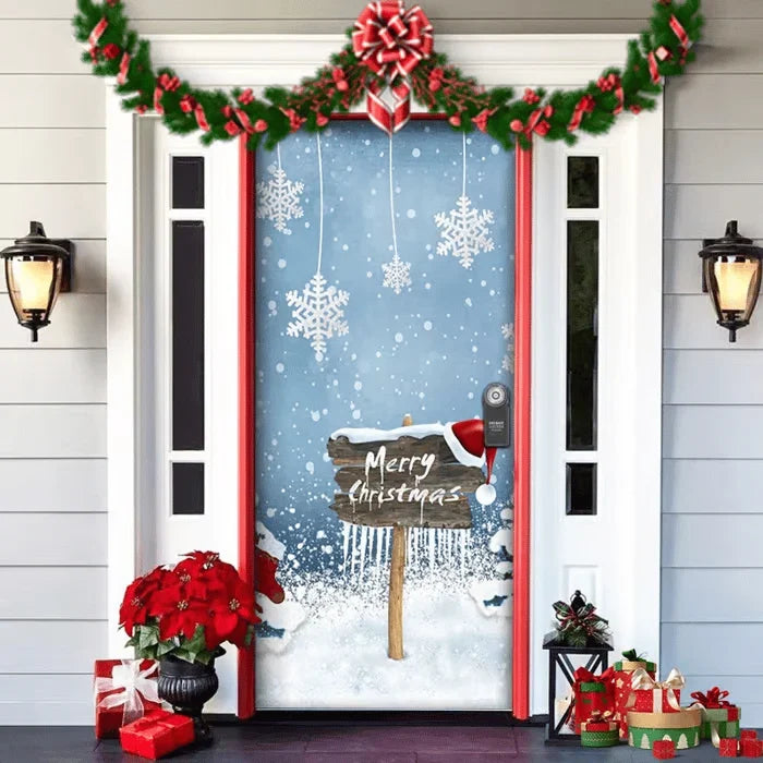 Front Door Cover | Weather-Resistant Polyester & Residue-Free Mounting | 90 x 200 cm