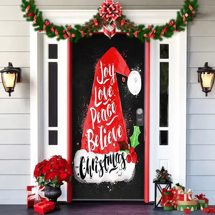 Front Door Cover | Weather-Resistant Polyester & Residue-Free Mounting | 90 x 200 cm