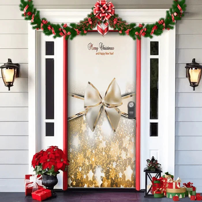 Front Door Cover | Weather-Resistant Polyester & Residue-Free Mounting | 90 x 200 cm