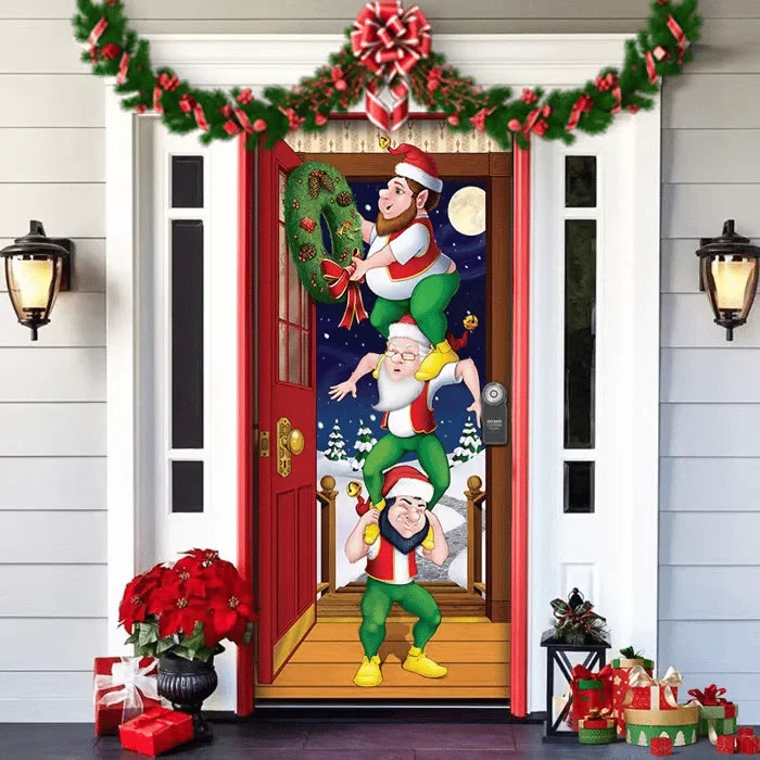 Front Door Cover | Weather-Resistant Polyester & Residue-Free Mounting | 90 x 200 cm