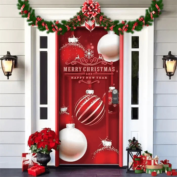 Front Door Cover | Weather-Resistant Polyester & Residue-Free Mounting | 90 x 200 cm