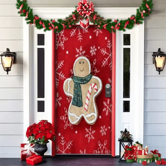Front Door Cover | Weather-Resistant Polyester & Residue-Free Mounting | 90 x 200 cm