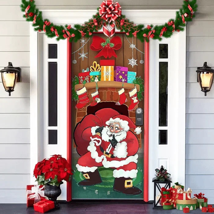 Front Door Cover | Weather-Resistant Polyester & Residue-Free Mounting | 90 x 200 cm