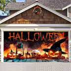 Garage Door Cover | Halloween Lifelike Scene & Weather-Resistant Polyester | 2.10 x 2.40 m