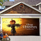 Garage Door Cover | Halloween Lifelike Scene & Weather-Resistant Polyester | 2.10 x 2.40 m