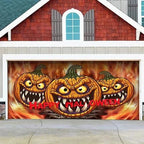Garage Door Cover | Halloween Lifelike Scene & Weather-Resistant Polyester | 2.10 x 2.40 m