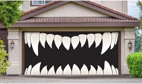 Garage Door Cover | Halloween Lifelike Scene & Weather-Resistant Polyester | 2.10 x 2.40 m