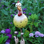 Garden Chicken Decorations | Resin & Vibrant Colors | Set of 2