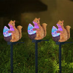 Garden Lamp | Solar-Powered Warm White LED & Squirrel Design | 42 cm