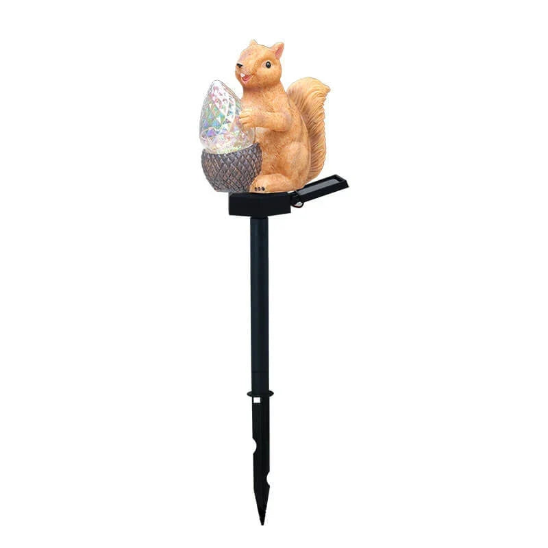 Garden Lamp | Solar-Powered Warm White LED & Squirrel Design | 42 cm