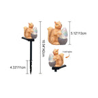 Garden Lamp | Solar-Powered Warm White LED & Squirrel Design | 42 cm