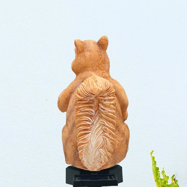 Garden Lamp | Solar-Powered Warm White LED & Squirrel Design | 42 cm