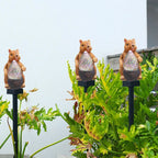 Garden Lamp | Solar-Powered Warm White LED & Squirrel Design | 42 cm