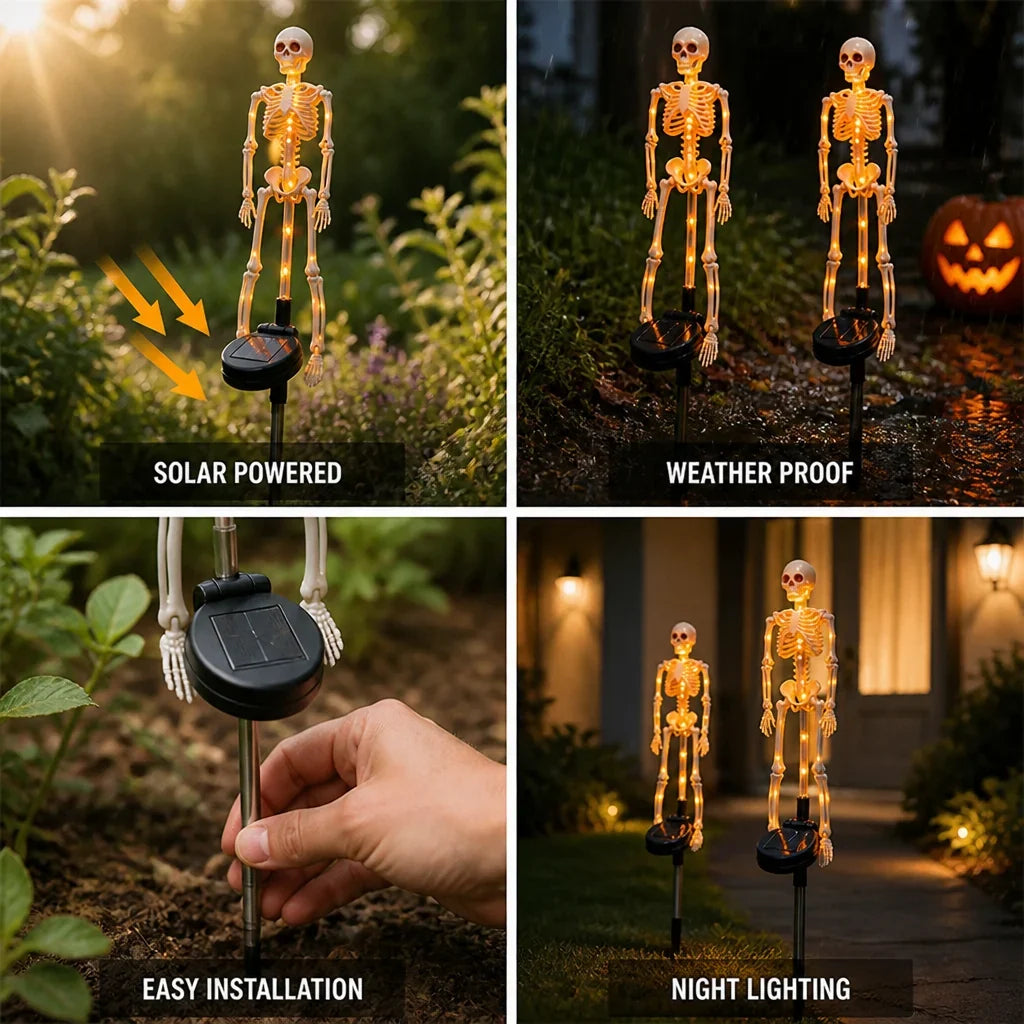 Garden Stake Light | Solar-Powered & Weatherproof | Skeleton Design