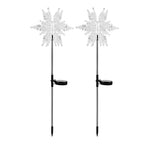 Garden Stake Lights | Solar Acrylic Snowflake & IP65 Waterproof | Set of 2
