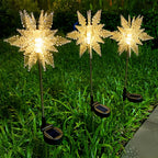 Garden Stake Lights | Solar Acrylic Snowflake & IP65 Waterproof | Set of 2