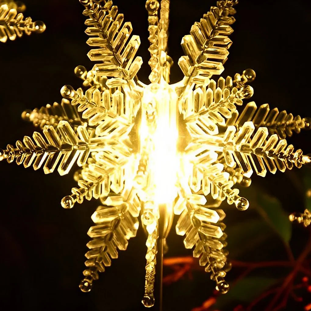 Garden Stake Lights | Solar Acrylic Snowflake & IP65 Waterproof | Set of 2