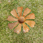 Garden Stakes | Weather-Resistant Metal & Rustic Daisy Finish | Set of 5