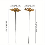 Garden Stakes | Weather-Resistant Metal & Rustic Daisy Finish | Set of 5