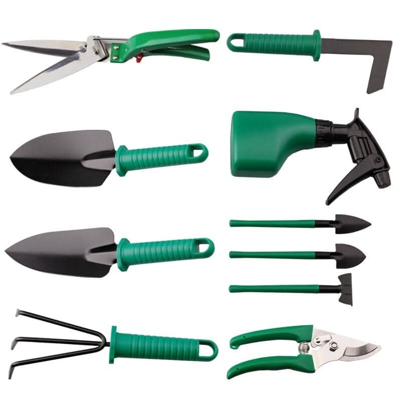 Garden Tool Set | Stainless Steel Heads & Ergonomic Handles | 10-Piece