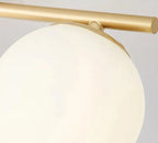Glass Ceiling Lamp | White Globe & Gold Accents | 15 cm Diameter